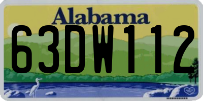 AL license plate 63DW112