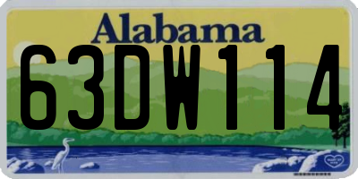 AL license plate 63DW114