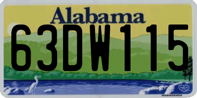 AL license plate 63DW115