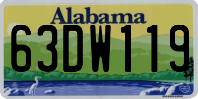 AL license plate 63DW119