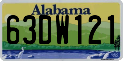 AL license plate 63DW121