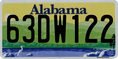 AL license plate 63DW122