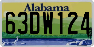 AL license plate 63DW124