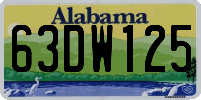 AL license plate 63DW125