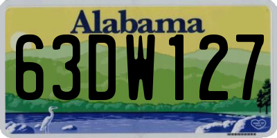 AL license plate 63DW127