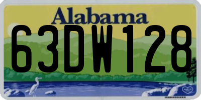 AL license plate 63DW128
