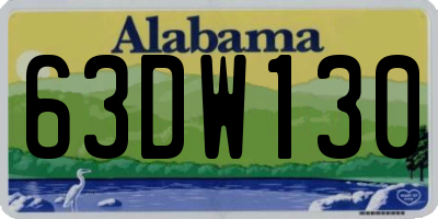 AL license plate 63DW130