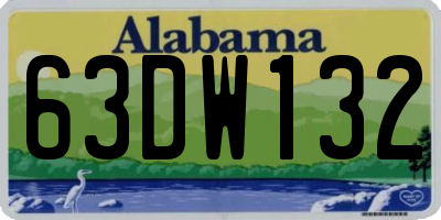AL license plate 63DW132