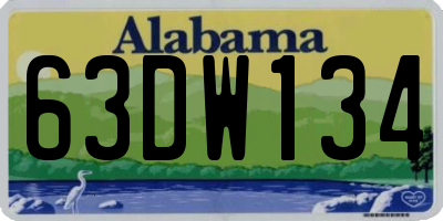 AL license plate 63DW134