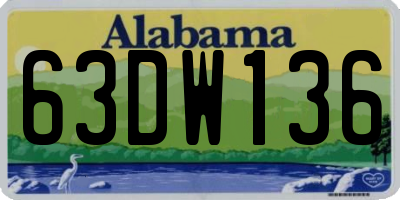 AL license plate 63DW136