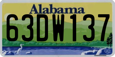 AL license plate 63DW137