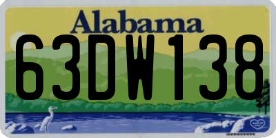 AL license plate 63DW138