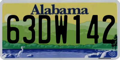 AL license plate 63DW142