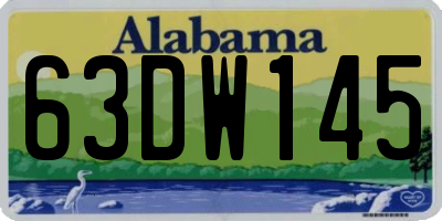 AL license plate 63DW145
