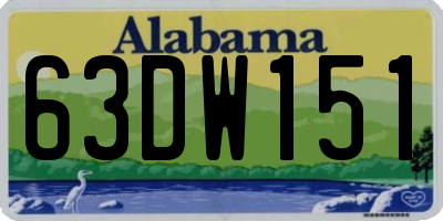 AL license plate 63DW151
