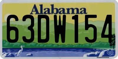AL license plate 63DW154