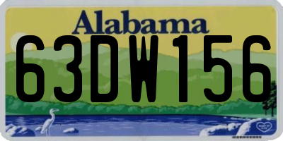 AL license plate 63DW156
