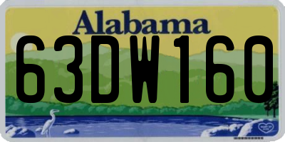 AL license plate 63DW160