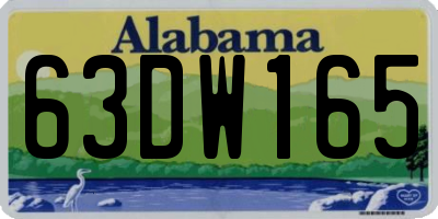 AL license plate 63DW165