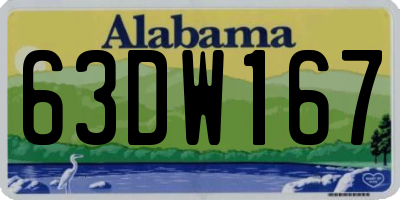 AL license plate 63DW167