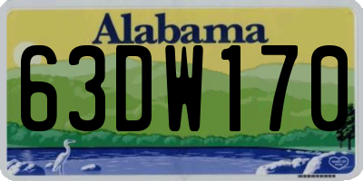 AL license plate 63DW170