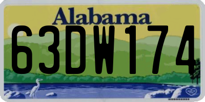 AL license plate 63DW174