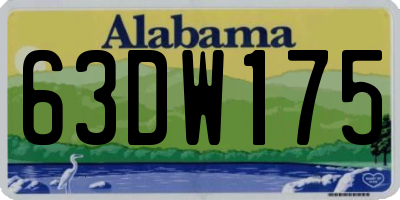 AL license plate 63DW175