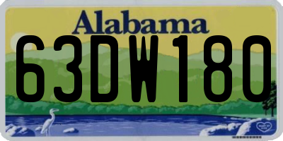 AL license plate 63DW180