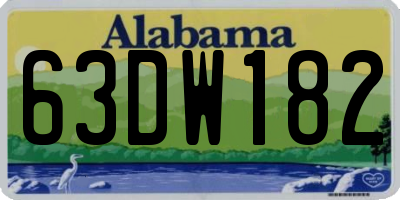 AL license plate 63DW182