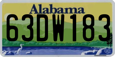 AL license plate 63DW183