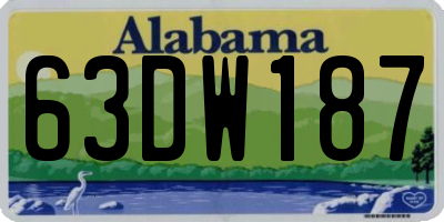 AL license plate 63DW187