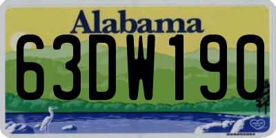 AL license plate 63DW190