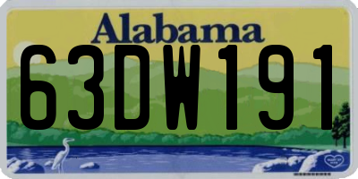 AL license plate 63DW191