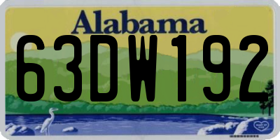 AL license plate 63DW192