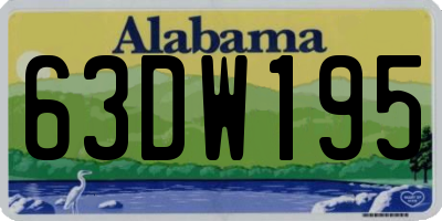 AL license plate 63DW195