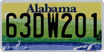 AL license plate 63DW201