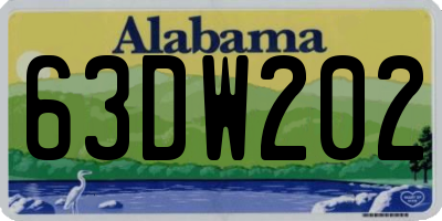 AL license plate 63DW202