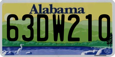 AL license plate 63DW210