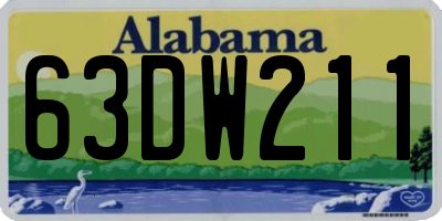 AL license plate 63DW211