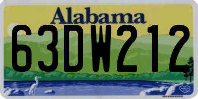 AL license plate 63DW212