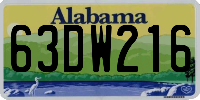 AL license plate 63DW216
