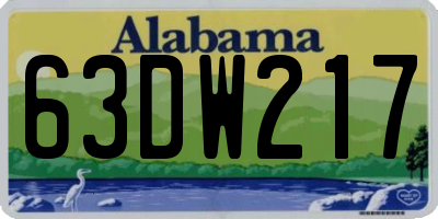AL license plate 63DW217