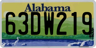 AL license plate 63DW219