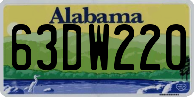 AL license plate 63DW220