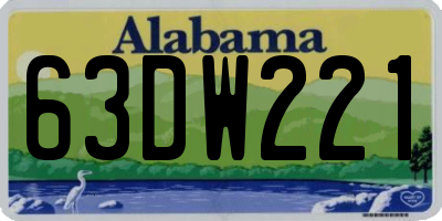 AL license plate 63DW221