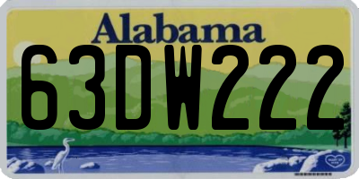 AL license plate 63DW222