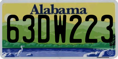 AL license plate 63DW223