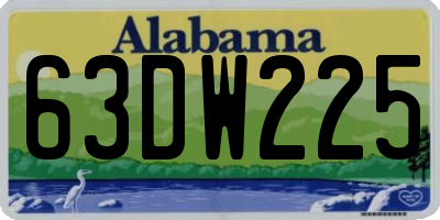 AL license plate 63DW225