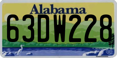 AL license plate 63DW228