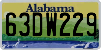 AL license plate 63DW229